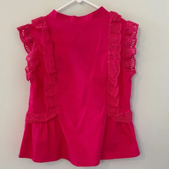 Umgee Fuchsia Ruffled Lace Blouse - Picture 3 of 4